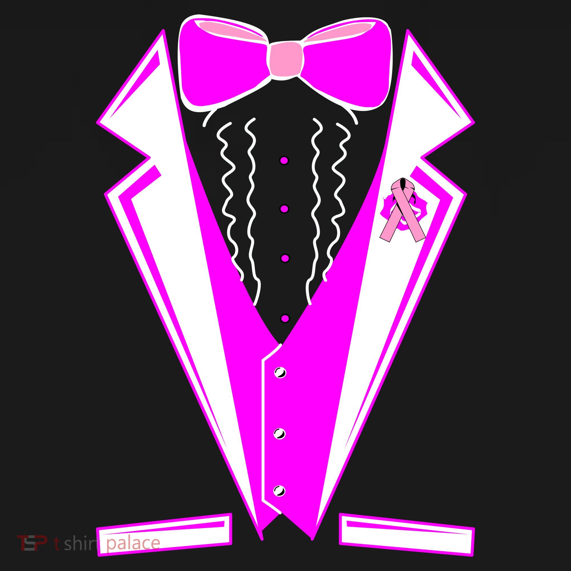 Pink Breast Cancer Tuxedo Tank Top