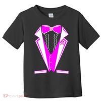 Pink Breast Cancer Tuxedo Toddler T-Shirt thumb 0