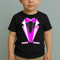 Pink Breast Cancer Tuxedo Toddler T-Shirt thumb 2