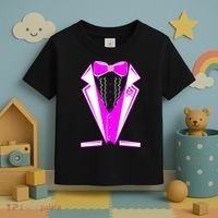 Pink Breast Cancer Tuxedo Toddler T-Shirt thumb 3