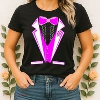 Pink Breast Cancer Tuxedo Women's T-Shirt thumb 2