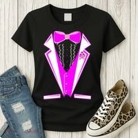 Pink Breast Cancer Tuxedo Women's T-Shirt thumb 3