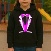Pink Breast Cancer Tuxedo Kids Hoodie thumb 3