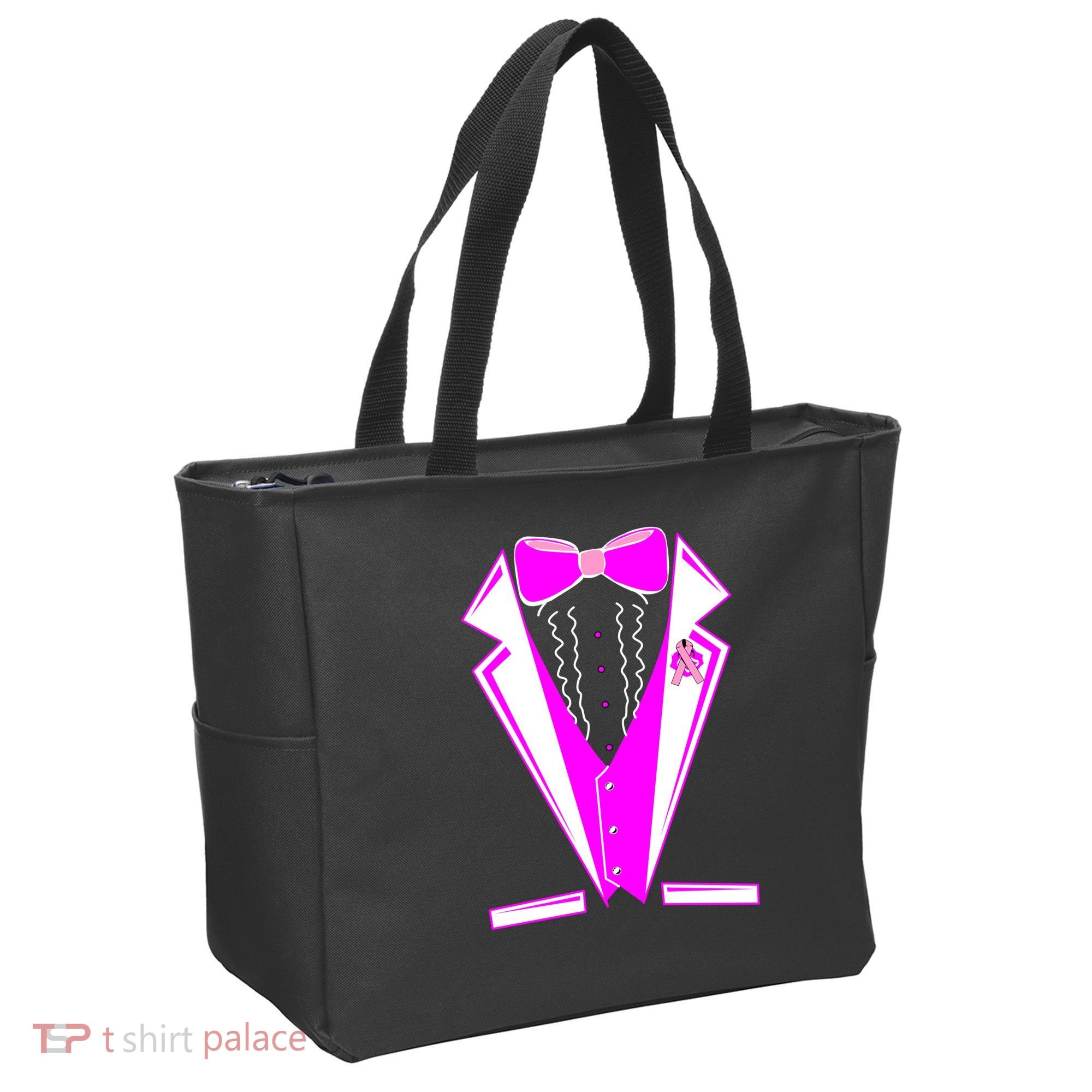 Pink Breast Cancer Tuxedo Tote Bag