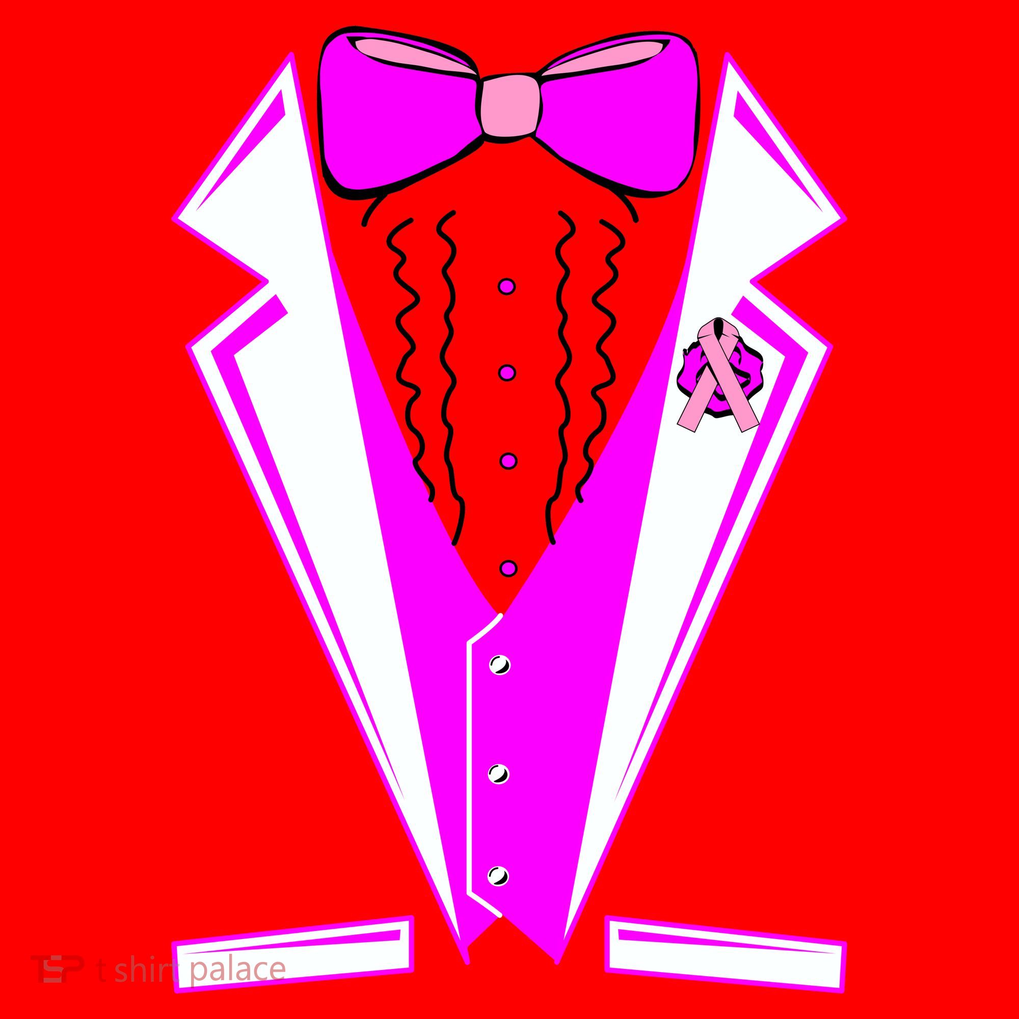 Pink Breast Cancer Tuxedo Santa Hat