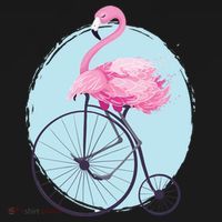 Pink Flamingo On Tall Bicycle Retro Visor thumb 3