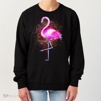 Pink Flamingo Paint Art Women's Sweatshirt thumb 0