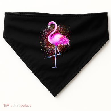 Pink Flamingo Paint Art USA-Made Doggie Bandana