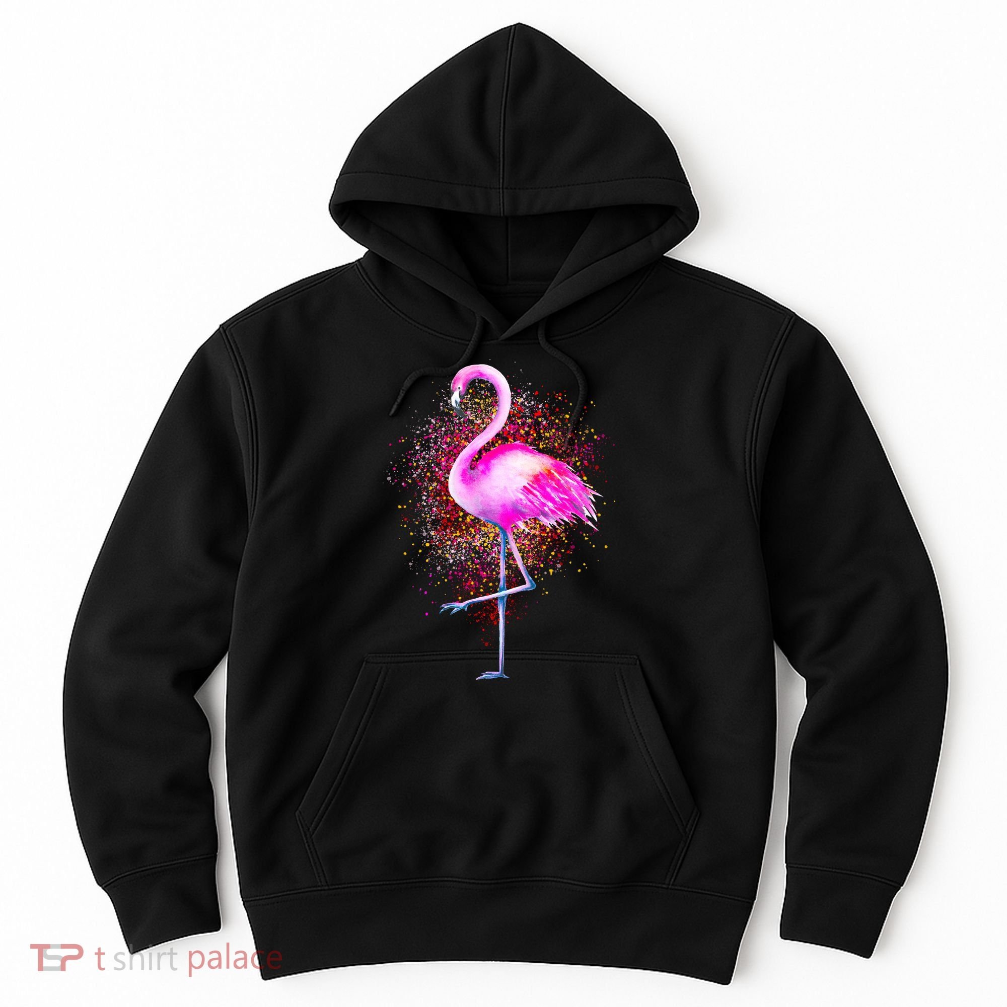 Pink Flamingo Paint Art Hoodie