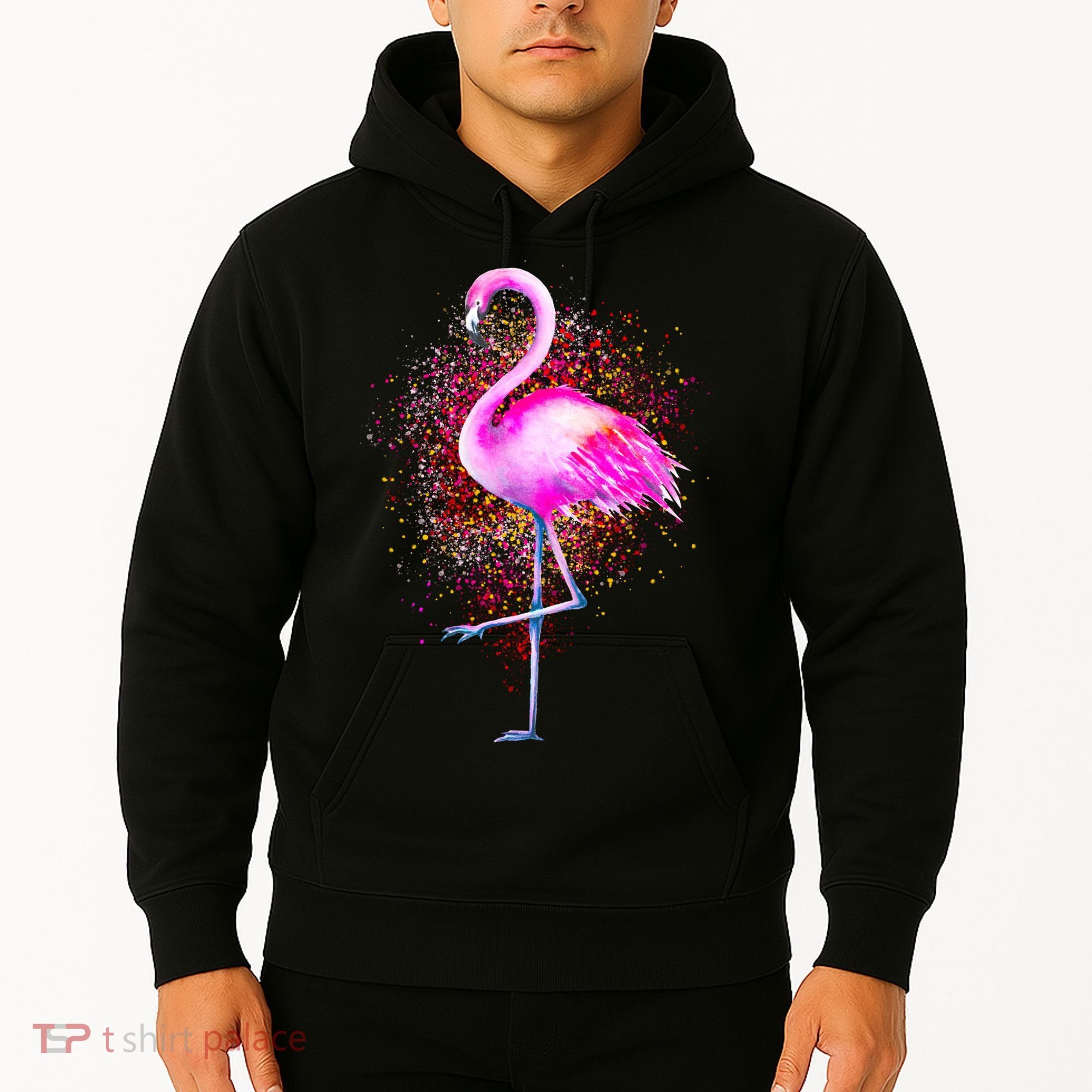 Pink Flamingo Paint Art Hoodie
