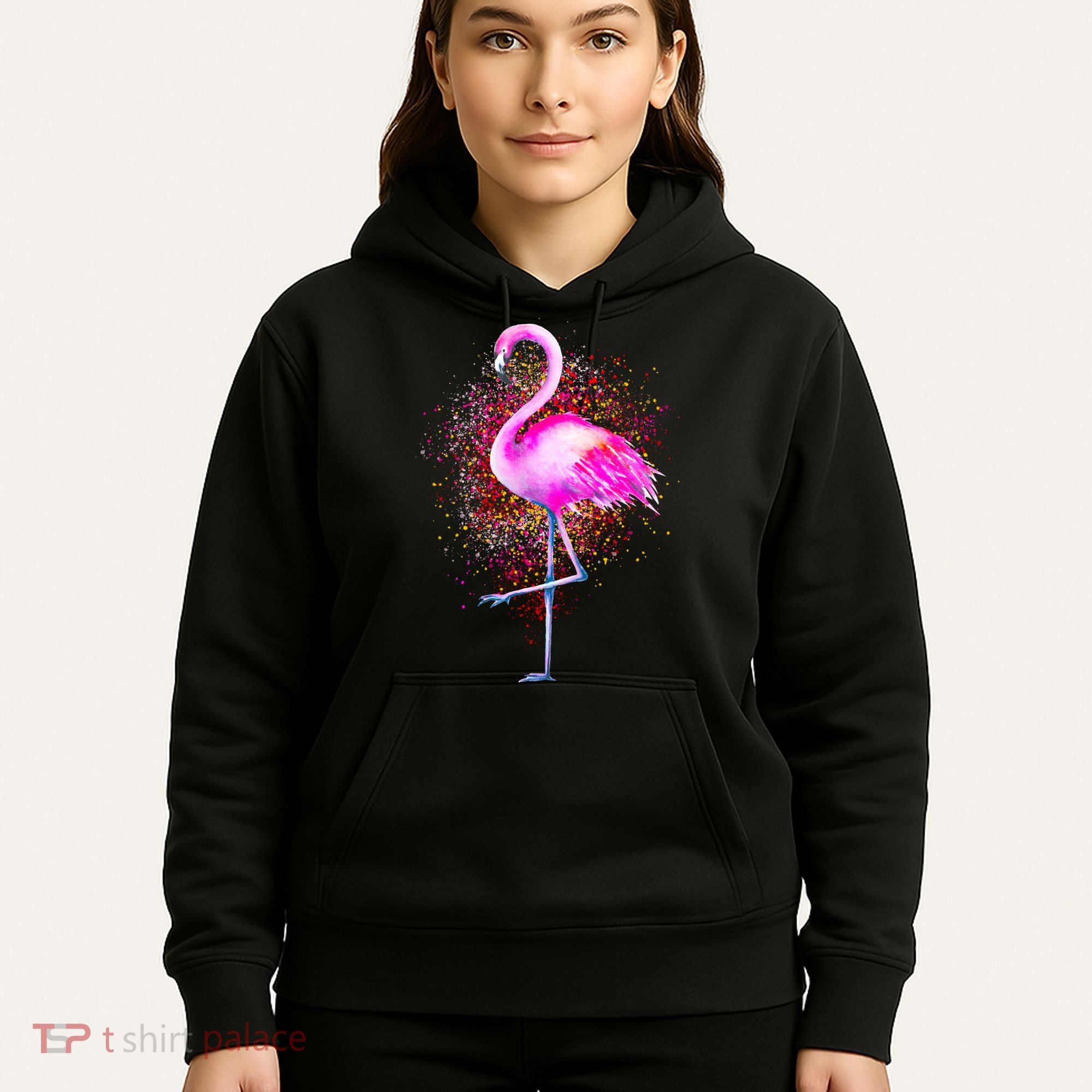 Pink Flamingo Paint Art Hoodie