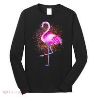 Pink Flamingo Paint Art Long Sleeve Shirt thumb 0