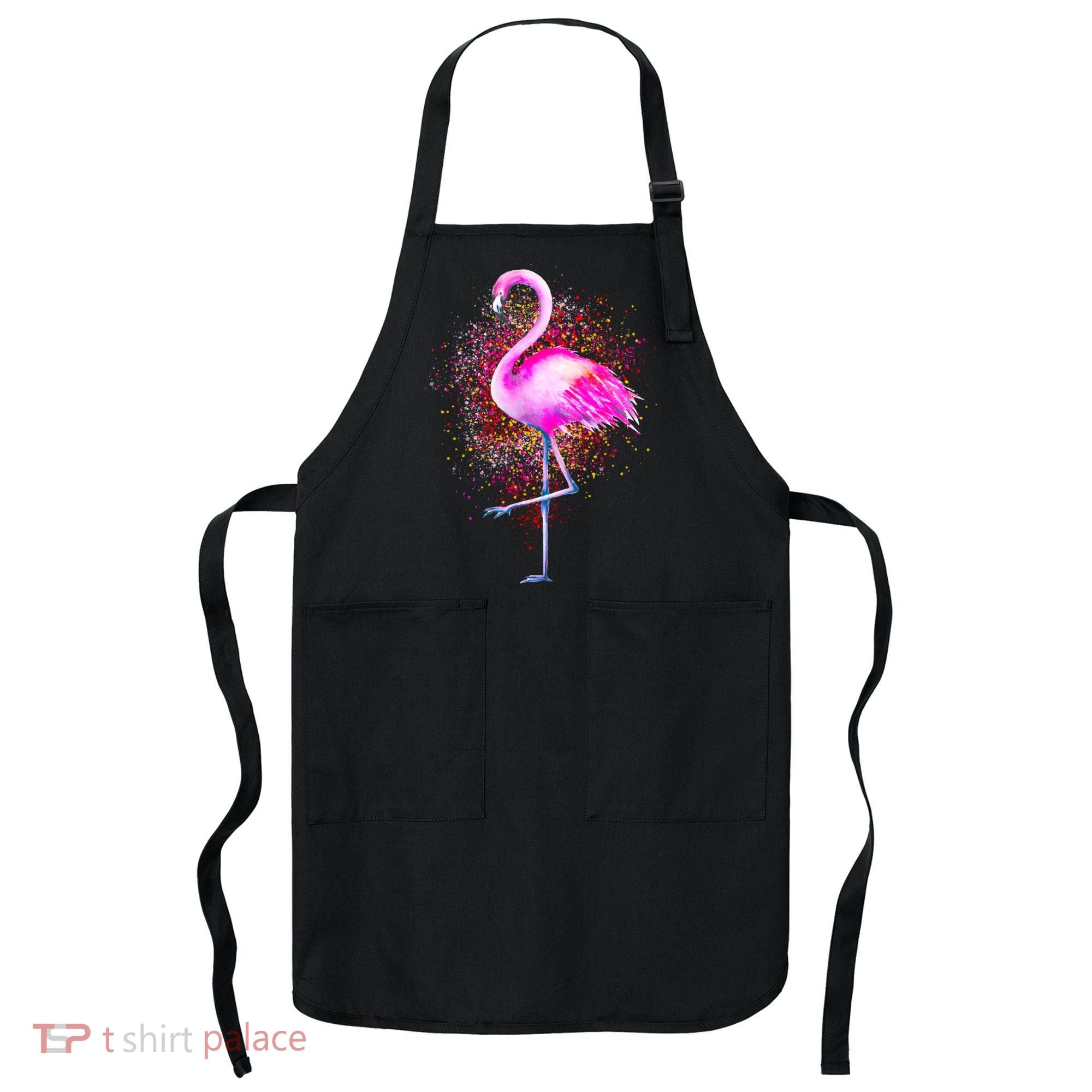 Pink Flamingo Paint Art Apron