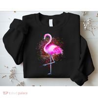 Pink Flamingo Paint Art Sweatshirt thumb 2