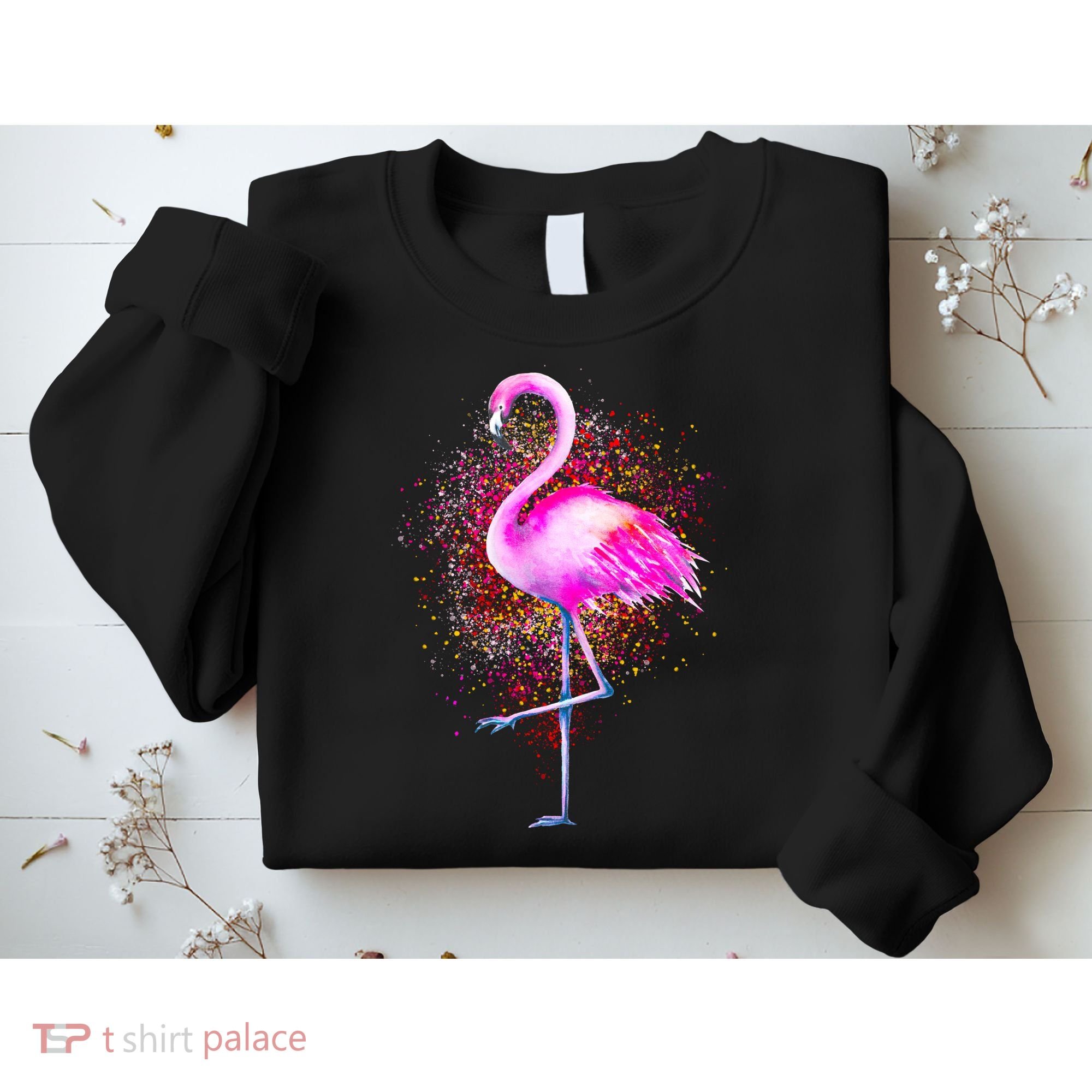 Pink Flamingo Paint Art Sweatshirt