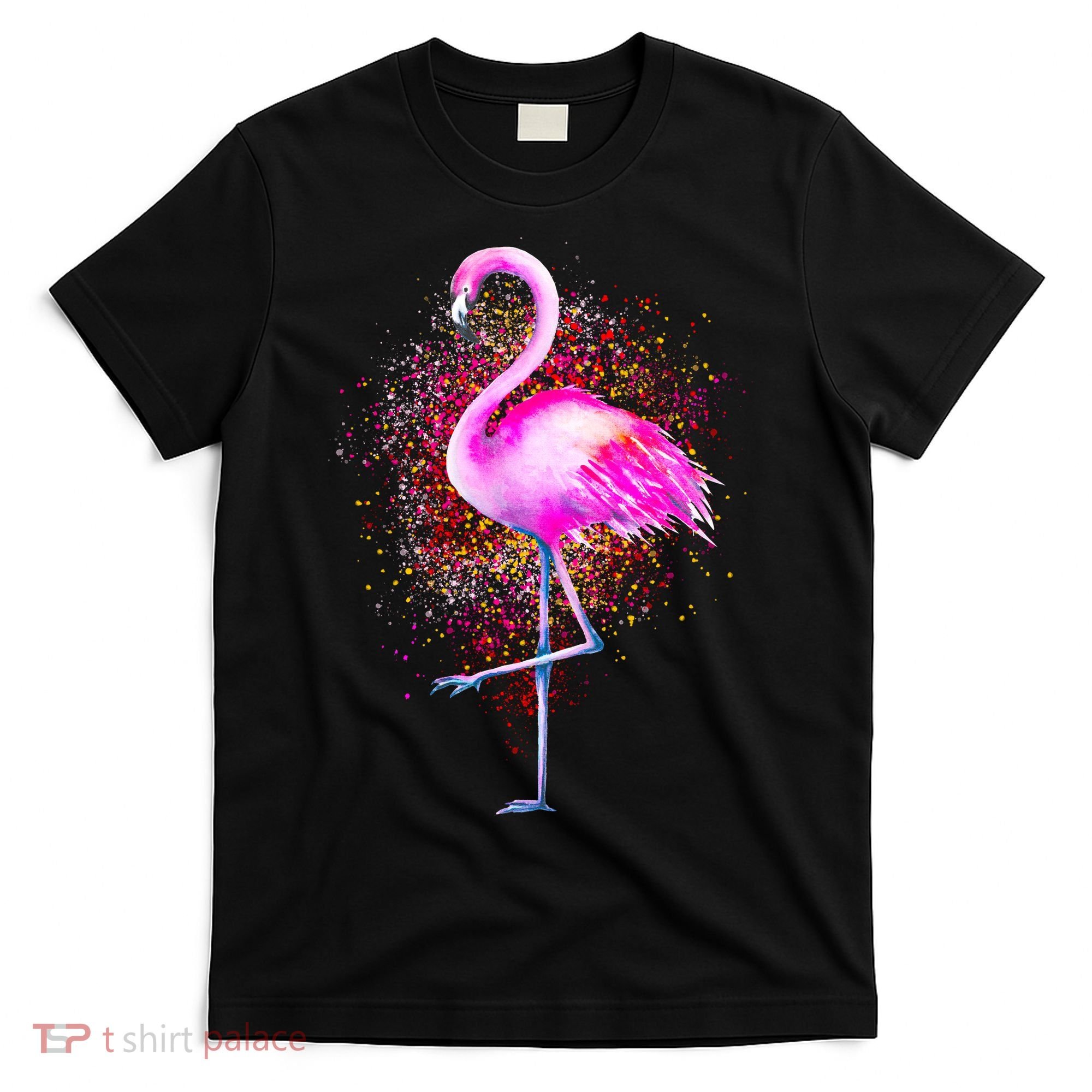 Pink Flamingo Paint Art T-Shirt
