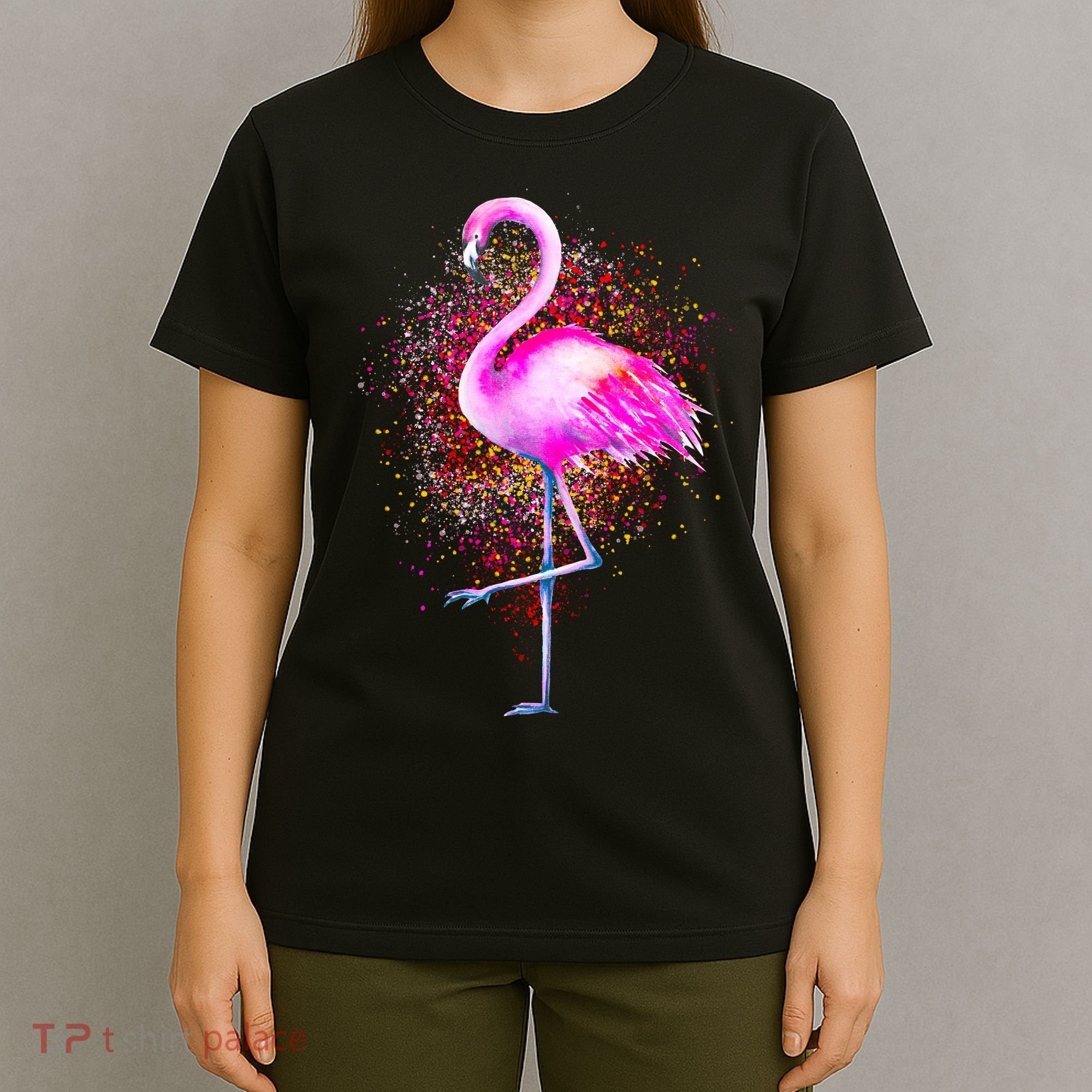 Pink Flamingo Paint Art T-Shirt