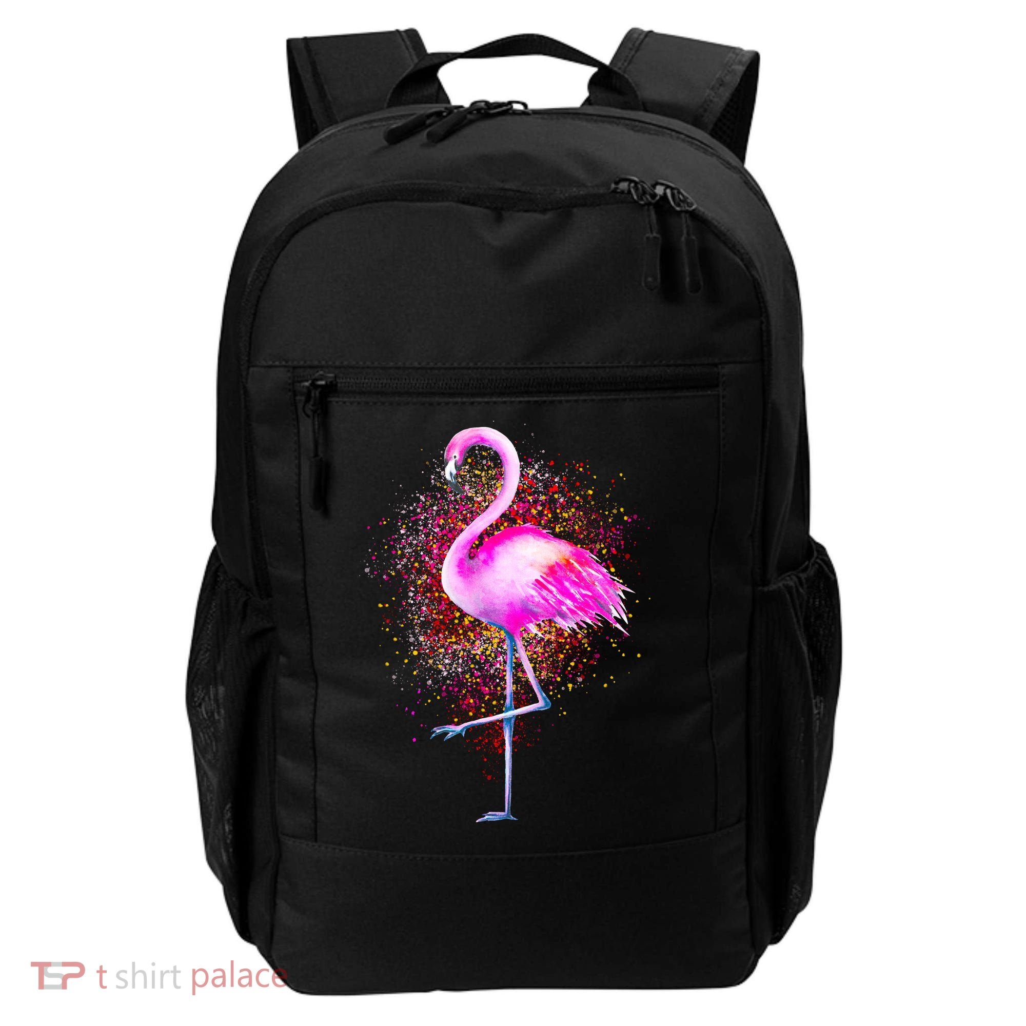 Pink Flamingo Paint Art Backpack