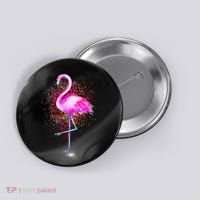 Pink Flamingo Paint Art Button thumb 0
