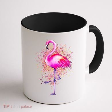 Pink Flamingo Paint Art Coffee Mug back