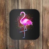 Pink Flamingo Paint Art Coaster thumb 0