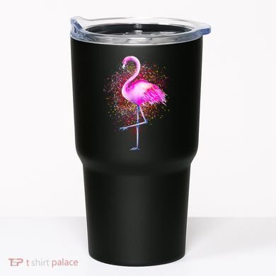 Pink Flamingo Paint Art Tumbler
