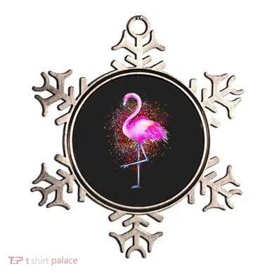 Pink Flamingo Paint Art Ornament
