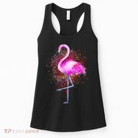 Pink Flamingo Paint Art Women's Tank Top thumb 0