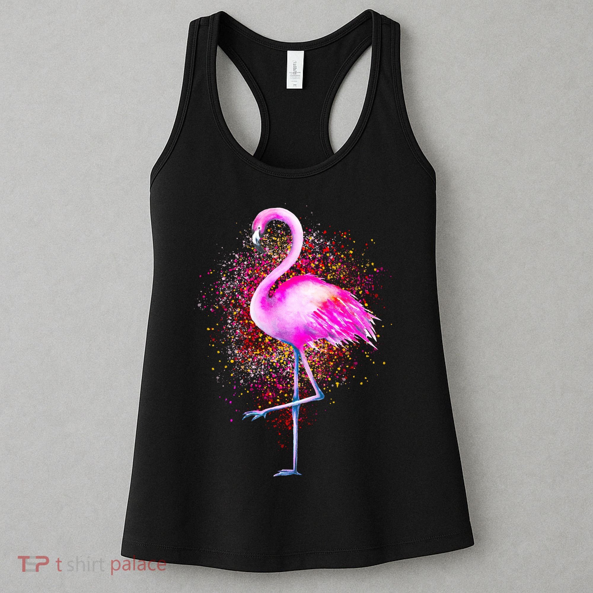 Pink Flamingo Paint Art Women's Tank Top