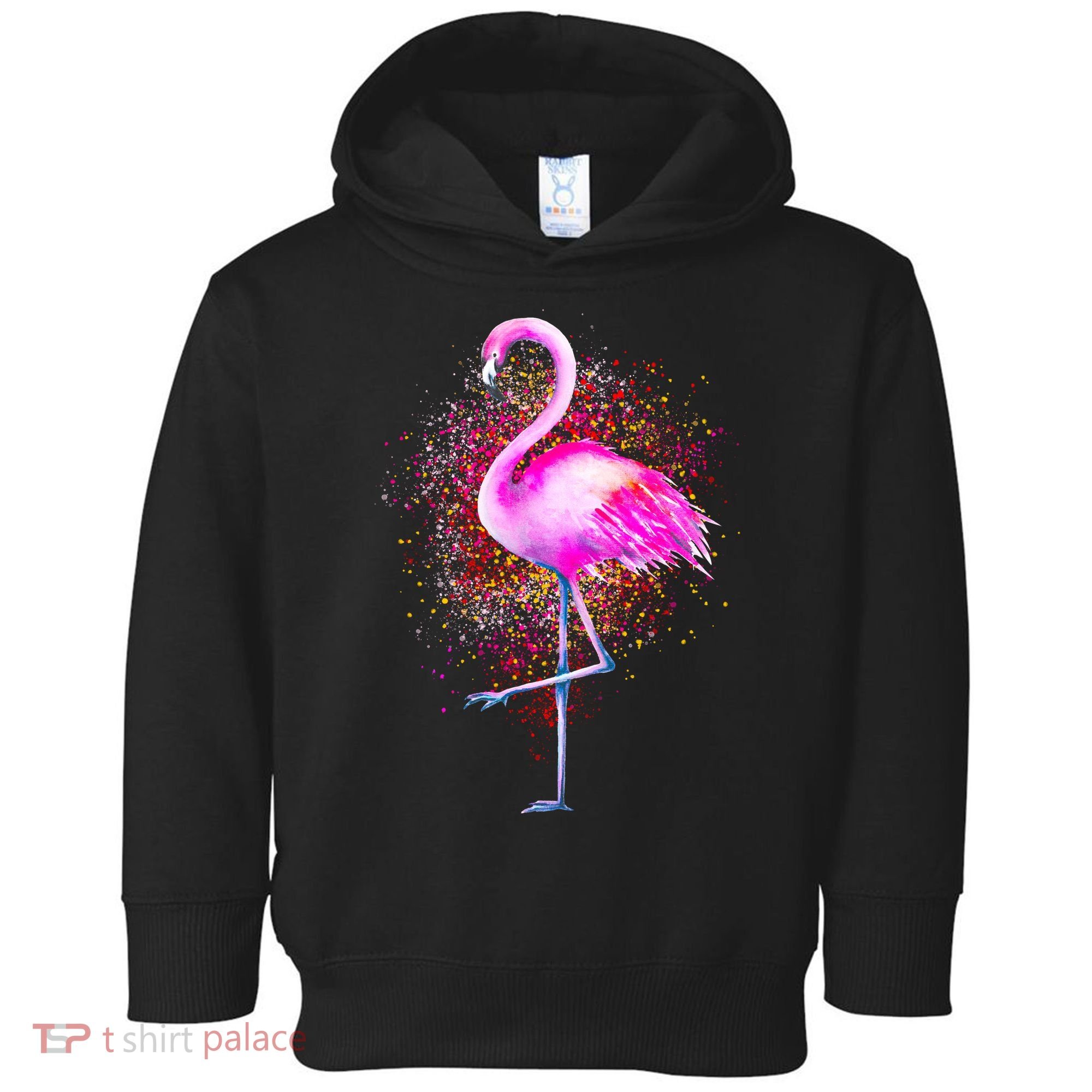 Pink Flamingo Paint Art Toddler Hoodie