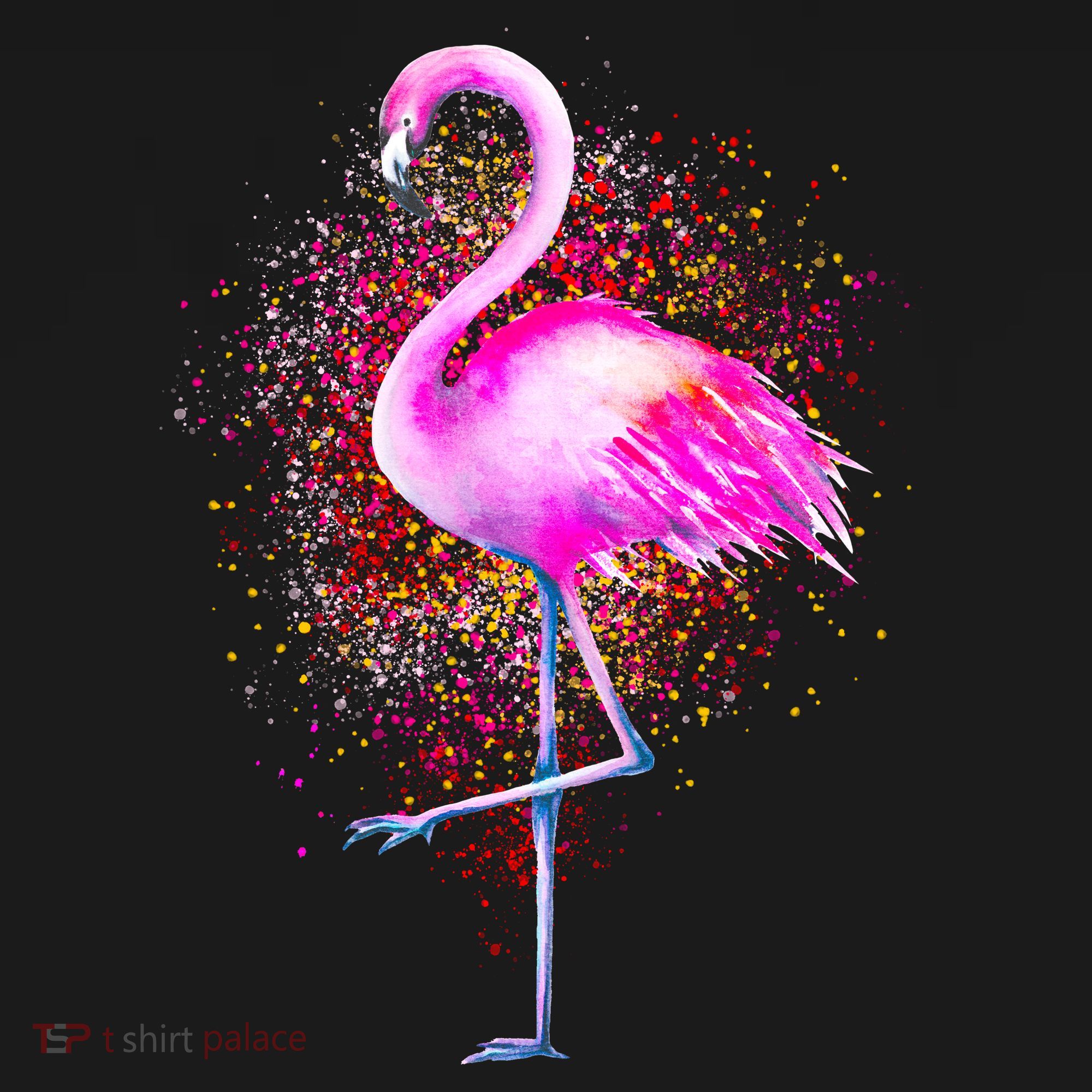 Pink Flamingo Paint Art Toddler Hoodie