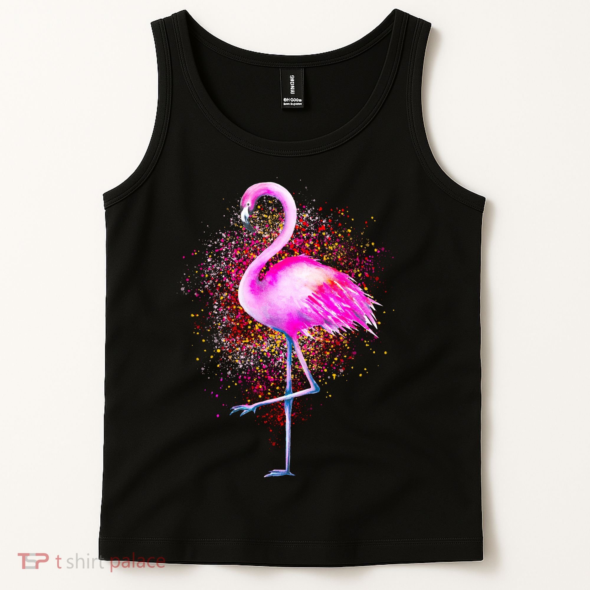 Pink Flamingo Paint Art Tank Top