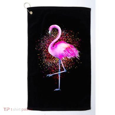 Pink Flamingo Paint Art Golf Towel