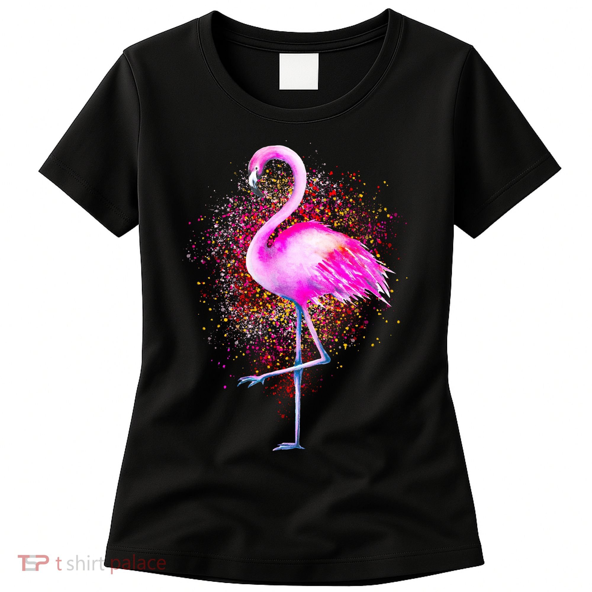 Pink Flamingo Paint Art Women's T-Shirt