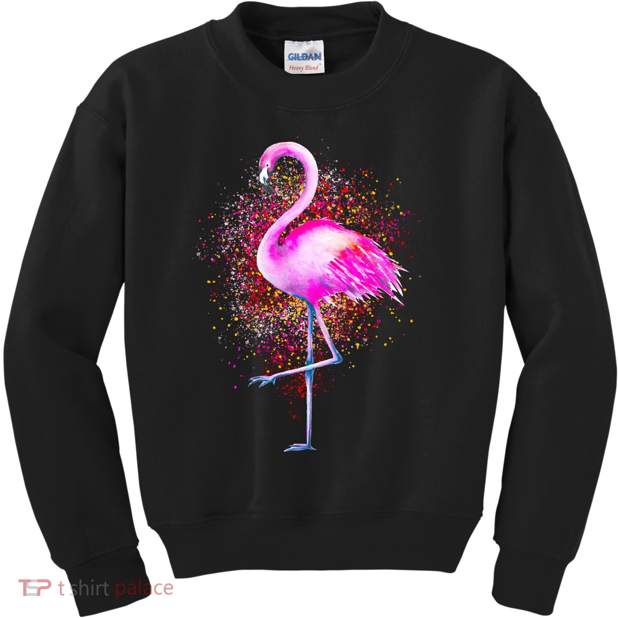 Pink Flamingo Paint Art Kids Sweatshirt