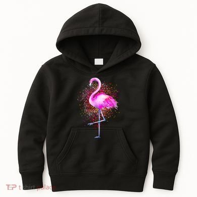 Pink Flamingo Paint Art Kids Hoodie
