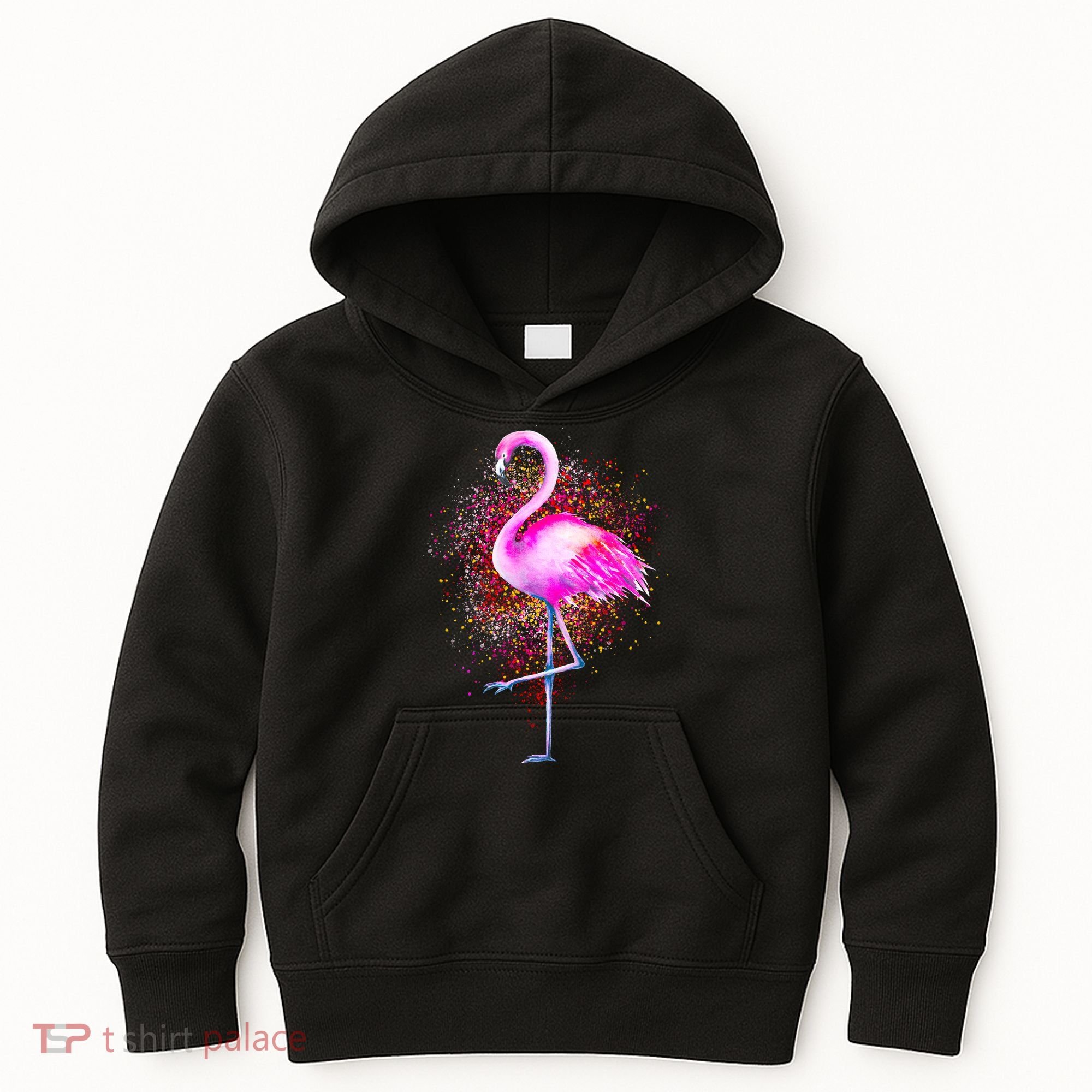 Pink Flamingo Paint Art Kids Hoodie