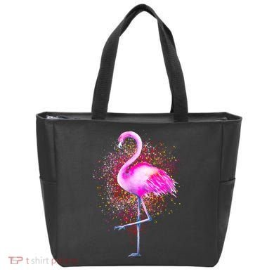 Pink Flamingo Paint Art Tote Bag