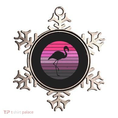 Pink Flamingo Vintage Sunset Ornament
