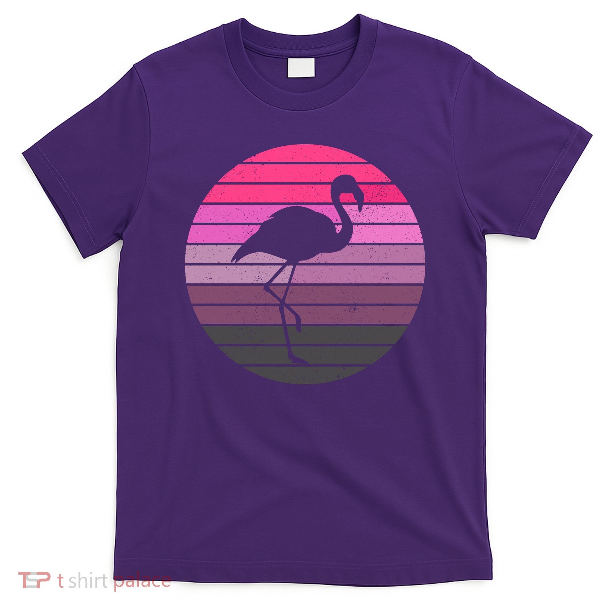 Pink Flamingo Vintage Sunset T-Shirt