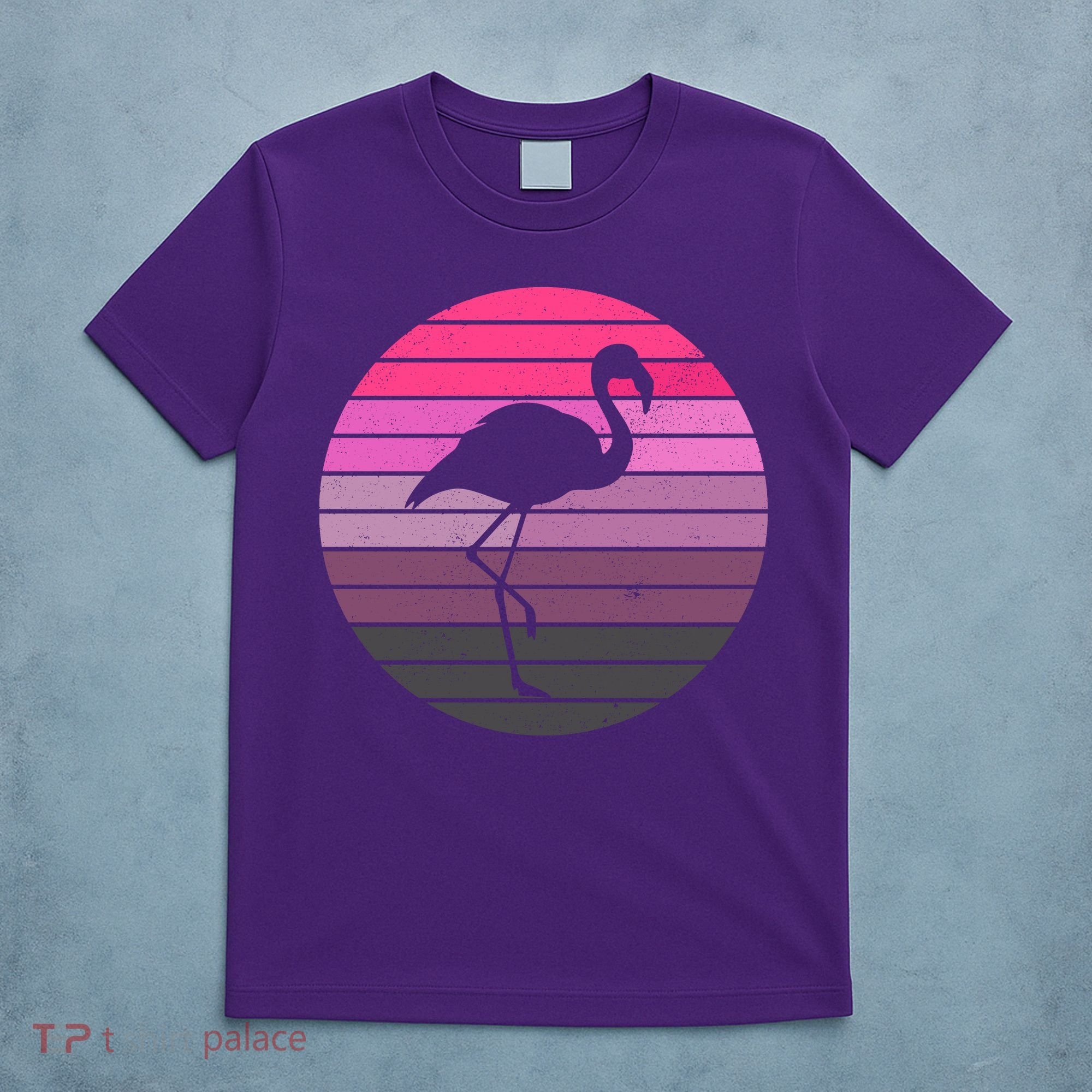 Pink Flamingo Vintage Sunset T-Shirt
