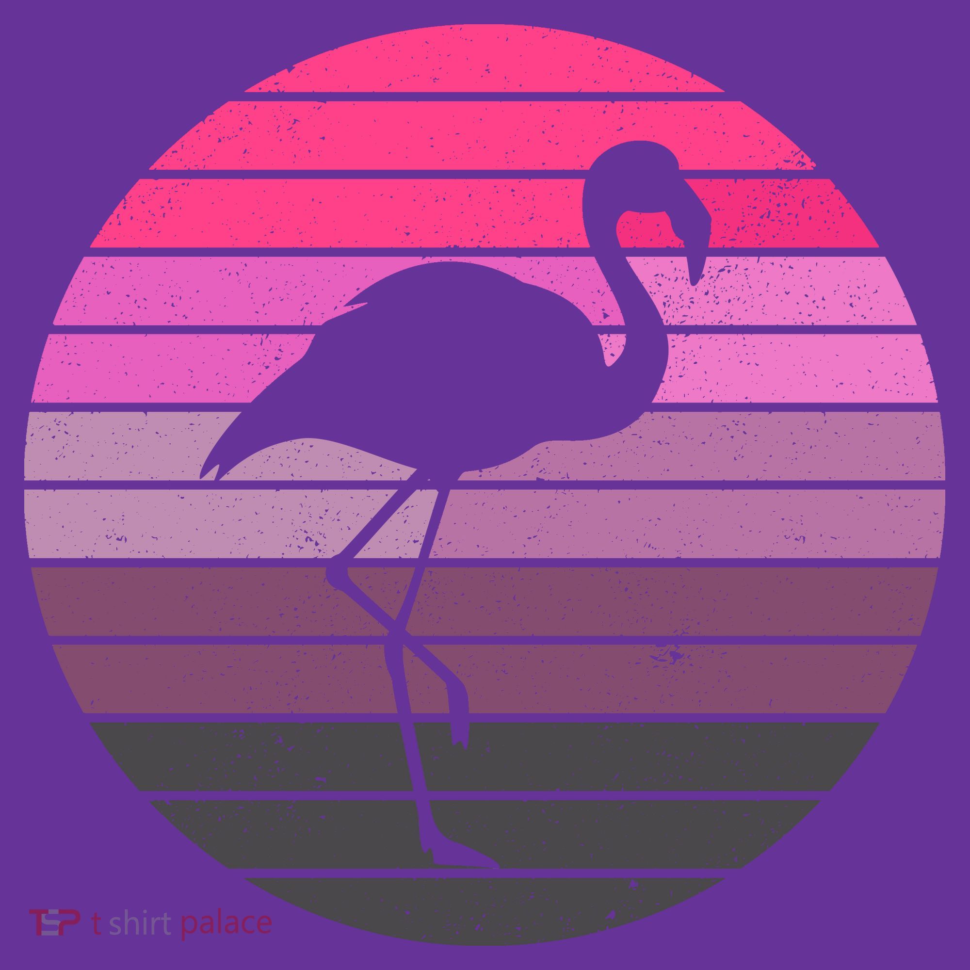 Pink Flamingo Vintage Sunset T-Shirt