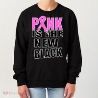 Pink Is The New Black Breast Cancer Ribbon Women's Sweatshirt thumb 0