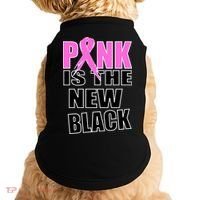 Pink Is The New Black Breast Cancer Ribbon Doggie Tank thumb 0