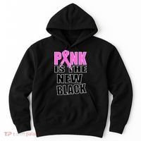 Pink Is The New Black Breast Cancer Ribbon Hoodie thumb 0