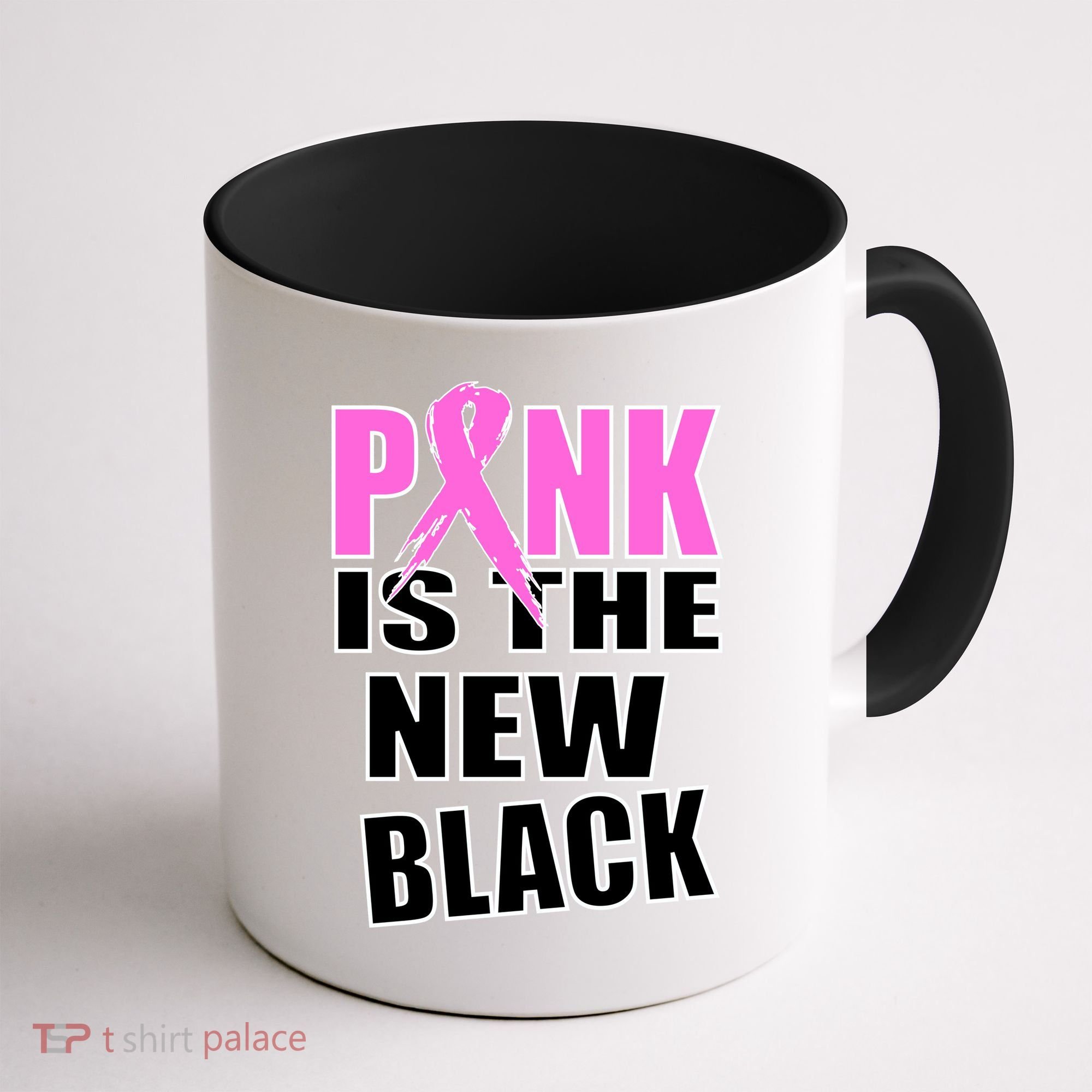 Pink Is The New Black Breast Cancer Ribbon Coffee Mug