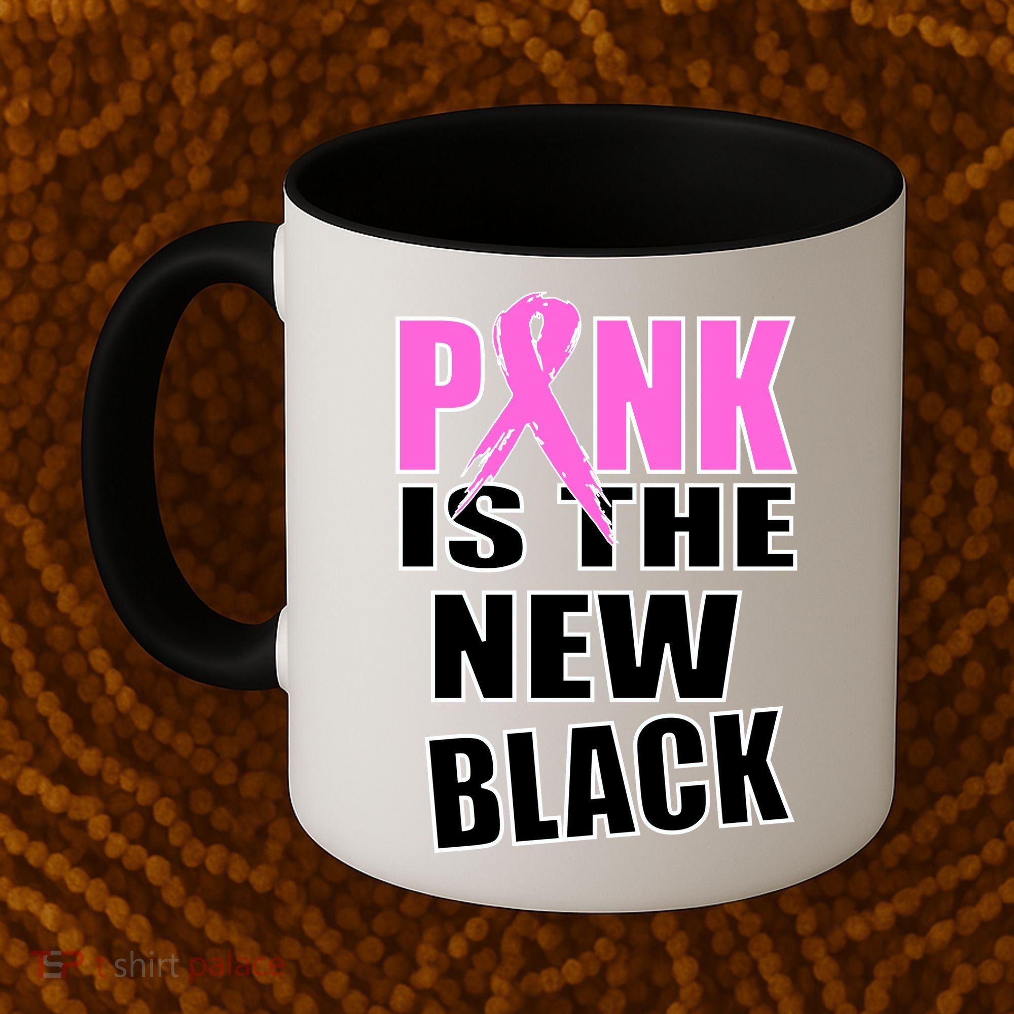 Pink Is The New Black Breast Cancer Ribbon Coffee Mug