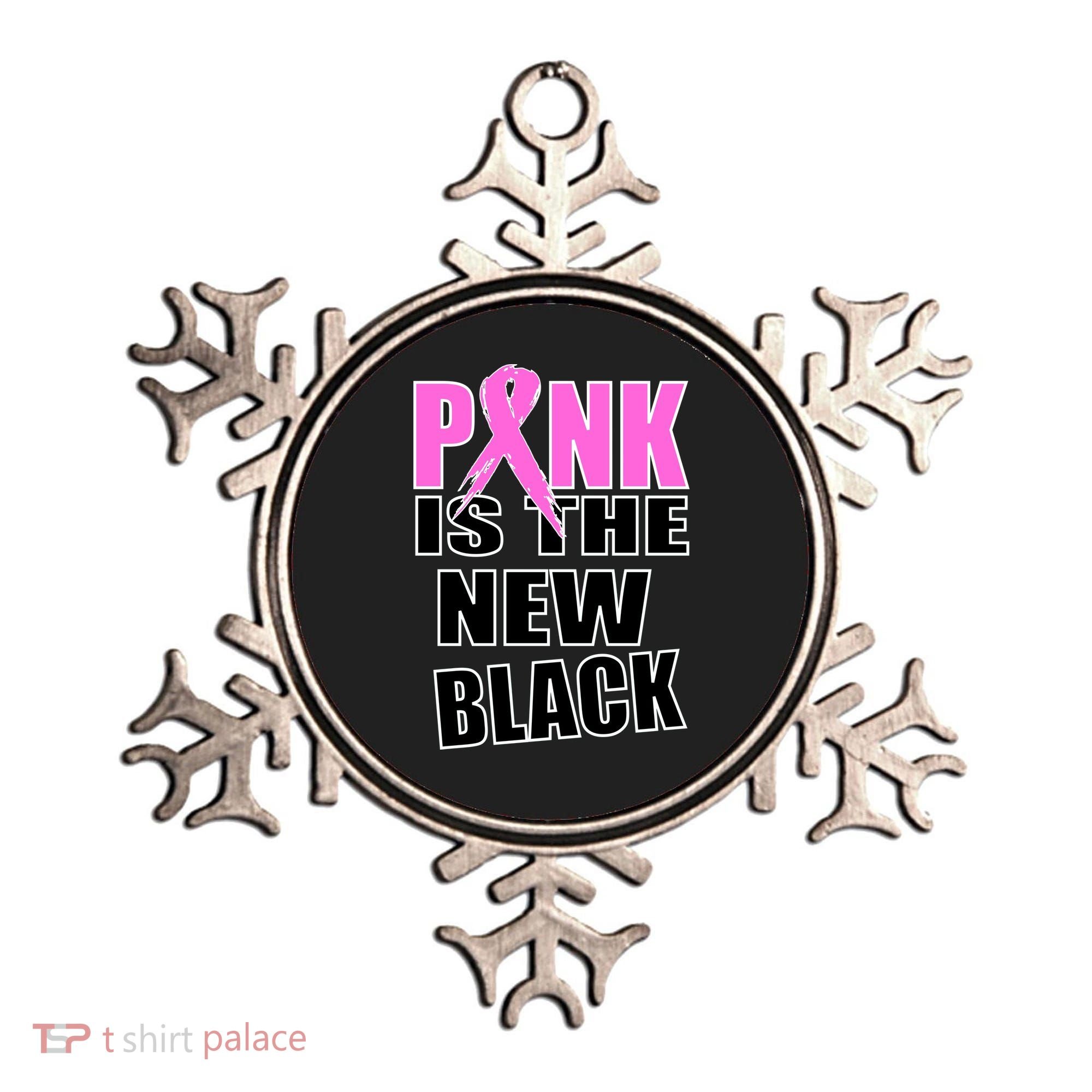 Pink Is The New Black Breast Cancer Ribbon Ornament