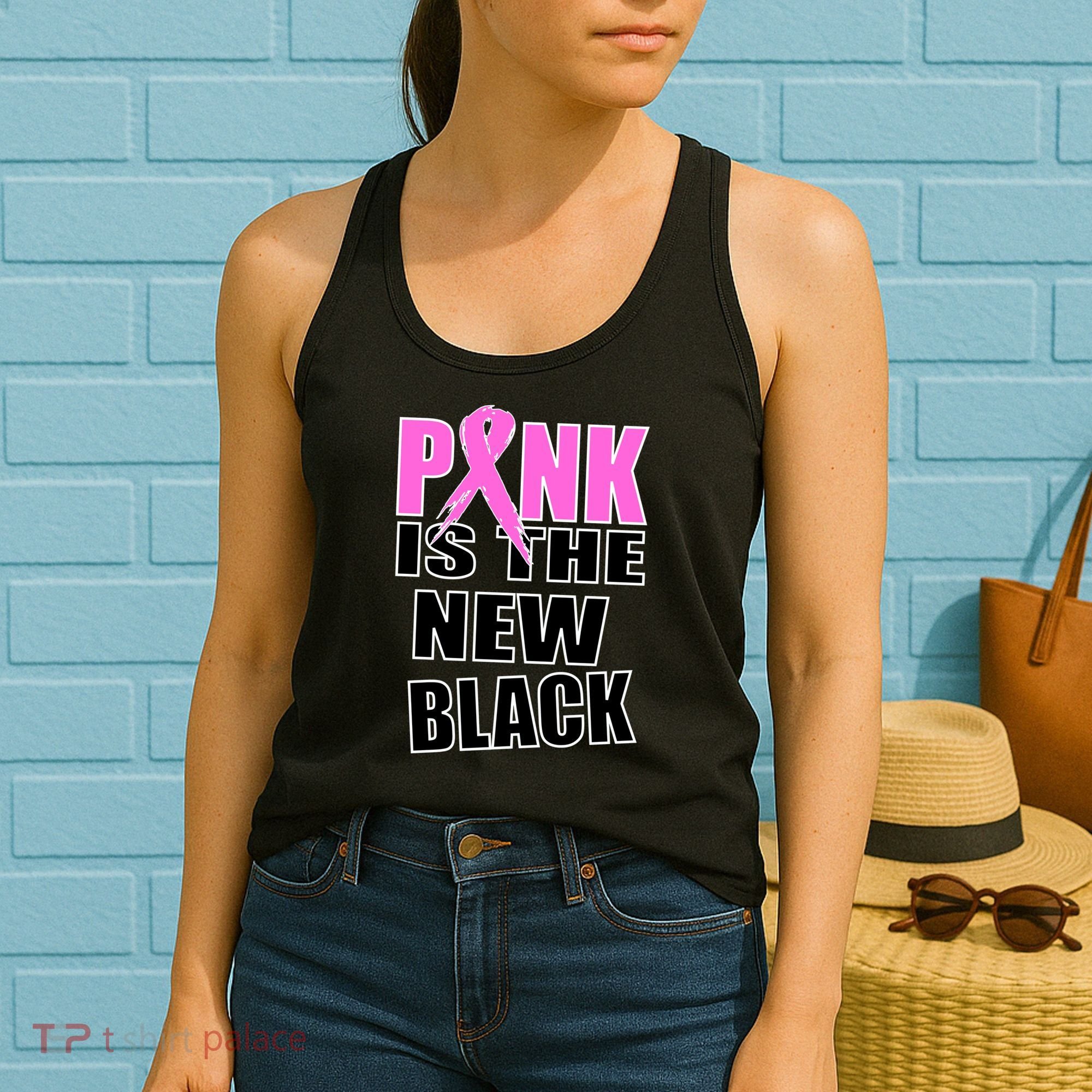 Pink Is The New Black Breast Cancer Ribbon Women's Tank Top