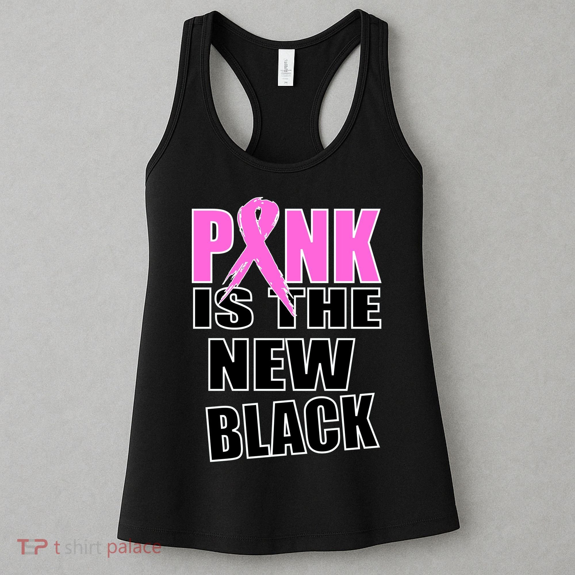 Pink Is The New Black Breast Cancer Ribbon Women's Tank Top